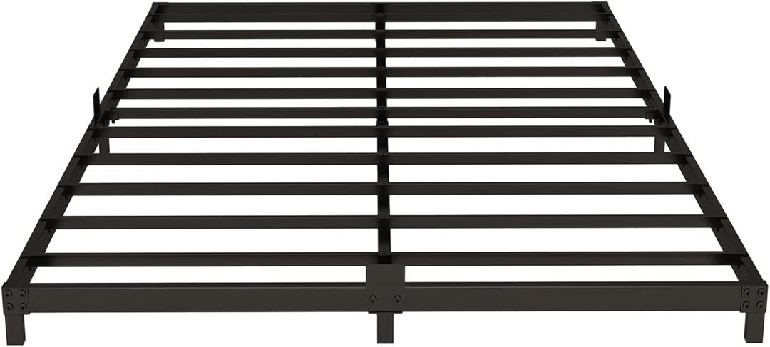 3 Inch Bed Frame Queen Size Low Profile, Metal Platform Low Bed Frame, Heavy Duty Support Low Profile Bed Frame, No Box Spring Needed, Noise Free, Easy Assembly, Prevent Mattress From Sliding