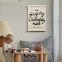 Evcprz Christian Nursery Wall Art Poster Hanger Frame, Church Nursery Decor, Fearfully and Wonderfully Made Bible Verse Hanging Canvas Prints Wall Art Decor, 12x16 Inch