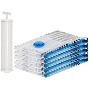 Amazon Basics Vacuum Compression Space Saving Storage Bags with Hand Pump, Large, Pack of 5, Clear