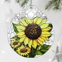 Stained Glass Ornament, Christmas Ornaments, Christmas Decorations for Tree, Holiday Ornament, Gifts for Flower Lovers, Holiday Party Gifts, Gift Ideas & Xmas Gift - Sunflower