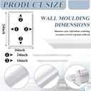 Colingmill 6 Set Accent Peel and Stick Wall Molding Kit Premade Wainscoting Panels Wall Molding Panel White Pre Cut Trim for Walls Picture Frame Decor for Home Decoration (16 x 24 Inch)