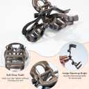 2 x 4 PCS Bow Hair Clips for Women Bow Claw Clip 5" Extra Large Hair Claw Clips for Thick and Long Hair Cute Bows Big Clip (1 Count (Pack of 4), 5" - Black + Leopard)