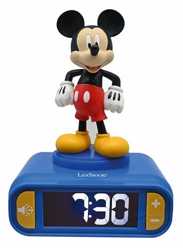 LEXiBOOK, Disney Mickey, Mickey Nightlight Alarm Clock, Sounds and Melodies, LCD Backlit Screen, Luminous, Snooze, Blue, RL800MCH