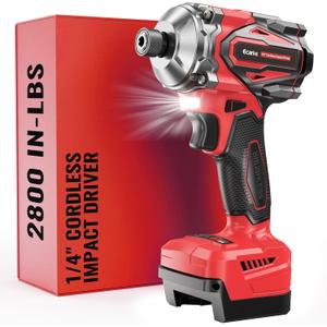 Ecarke Cordless Impact Driver 1/4 Inch Compatible with Milwaukee 18V Battery (No Battery), 2800 In-lbs Brushless Impact Driver With LED Light, 5-Speed Power Portable Drivers 18V for Home DIY Projects
