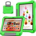 Kids Case for 10inch Tablet,(Compatible 13th/11th Generation,2023/2021 Release),Shockproof Kid-Proof Cover with Protector Handle Stand Incompatible iPad Samsung TCL 10 inch Tablet. (Green)