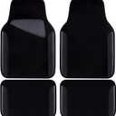 CAR PASS Waterproof Universal Fit Car Floor Mats, Faux Leather Car Carpet Mats, Black Car Mats with Anti-Slip Nibbs Backing & Driver Heel Pad Fit for SUV,Vans,sedans, Trucks,Set of 4pcs(All Black)