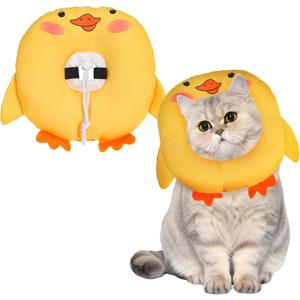 BINGPET Cat Cone Collars Soft,Cat Recovery E Collars After Surgery to Stop Licking,Waterproof Adjustable Elizabeth Neck Cones Cute Pet Donut Pillow for Cats Kitten Puppy Wound Healing After Surgery,S (Small (Neck Girth: 5"-10"))
