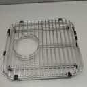 Bottom of Sink Protector Rack, Stainless Steel 13.2"x11.6" Sink Grid Dish Drying Rack Grate with Rear Drain Hole 2 Packs