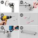 16 Inch Anti Slip Shower Grab Bar Handle, ZUEXT Chrome Finish Stainless Steel Bathroom Grab Bar, Knurled Bathroom Balance Bar,Safety Hand Rail Support,Handicap Elderly Injury Senior Assist Bath Handle