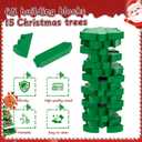 Christmas Wooden Blocks Stacking Game, Green Tree Collapsible Tower Game for Family Game Nights, Parties & Festive Decor, Suitable for Indoor/Outdoor Play