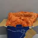 Bedsure Gentlesoft Sherpa Fleece Blanket Twin Size for Bed - Fluffy & Cozy Cable Jacquard Tufted for Women Gift, Thick and Warm Christmas Blanket for Winter, Orange, 60x80 Inches