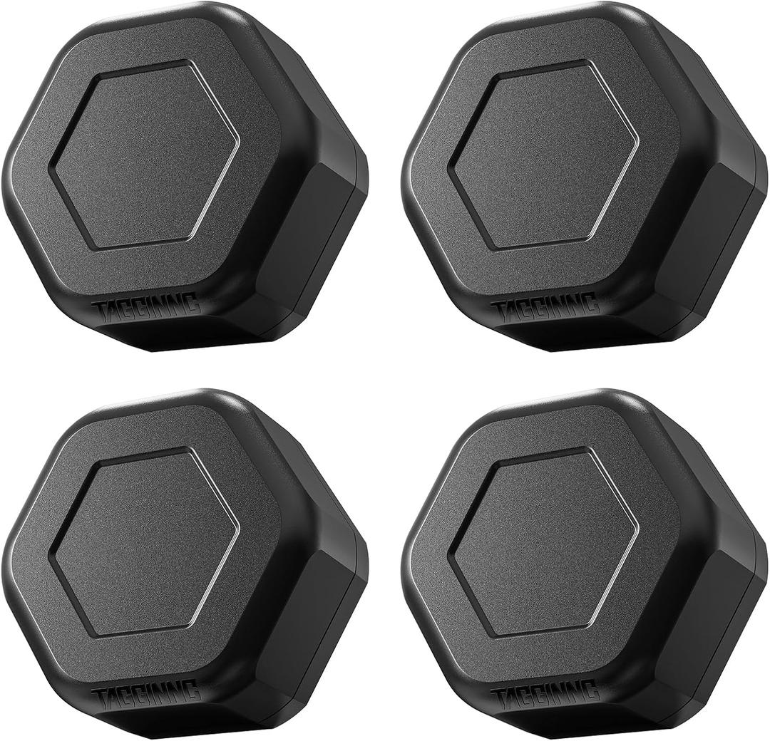 4 Pack Tagginnc AirTag Magnetic Case  Ultra Strong Magnet & Discreet Hexagonal Nut Design with Non-Slip Base, Waterproof & Shatterproof, Compatible with Apple AirTag for Car, Truck & Trailer