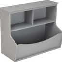 Amazon Basics Children's 3 Shelf Multi-Functional Bookcase and Toy Storage Bin - Grey, 14.84"D x 31.25"W x 24.56"H