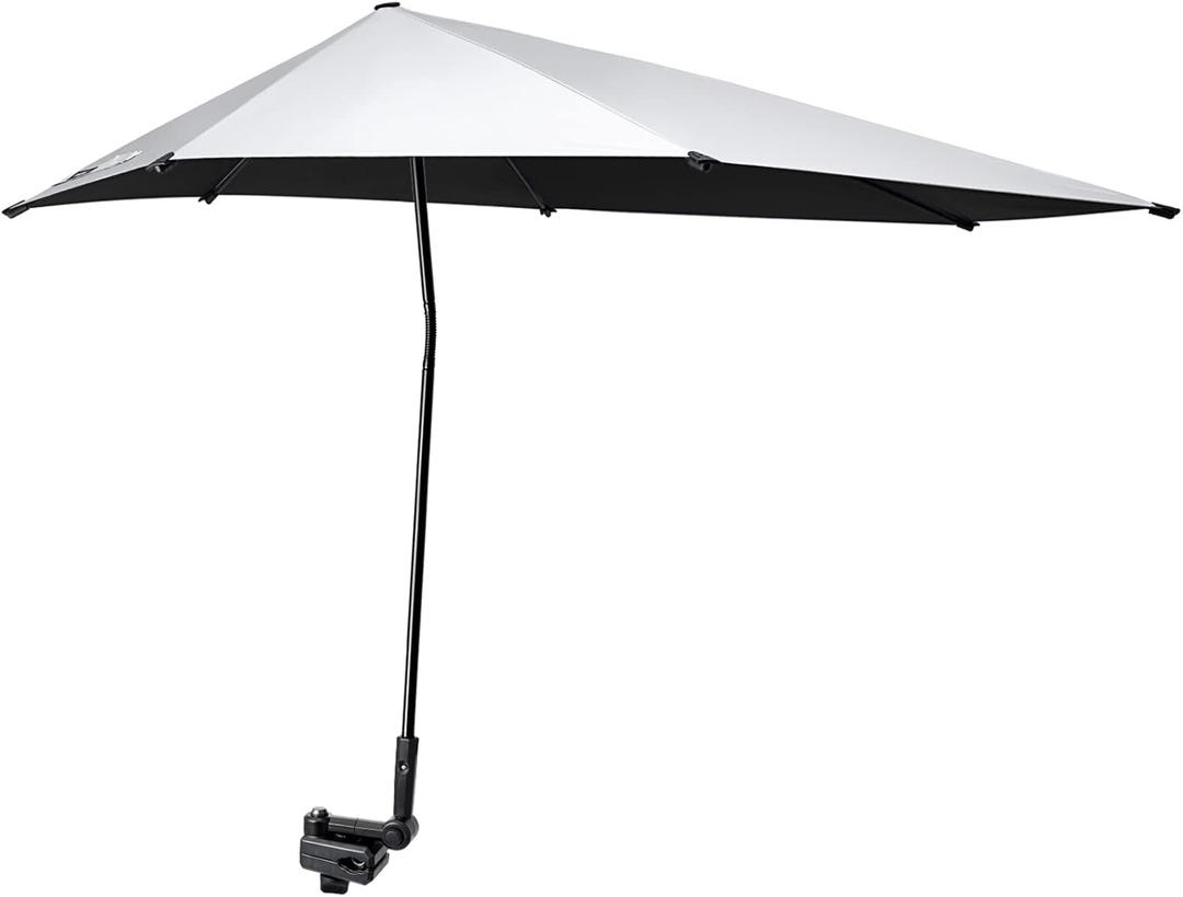 G4Free UPF 50+ Adjustable Beach Umbrella XL with Universal Clamp for Chair Stroller Wheelchair Golf Cart Bleacher Patio, 1.37 inches