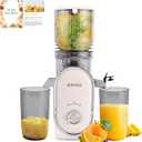 SUSTEAS Cold Press Juicer, 5.3" Feed Chute Slow Masticating Machines with 300W, Fit Whole Fruits & Vegetables, High Juice Yield, Easy to Clean, White