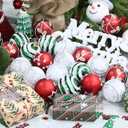 2.36" Christmas Balls Ornaments Set, 30ct Shatterproof Hanging Christmas Ornaments for Xmas Trees Decor Holiday Party (Red Green White)