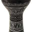 The 17'' Wave Zaza Percussion Egyptian Style Darbuka Doumbek (Black - Engraved)