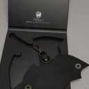 CAILLU KeyChain Leather Bat Shape for men gifts and women Car key fob case,Leather fashion pop keys ring cover holder (Black)