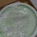 KULEDM Handmade Wooden Decorative Tray, Small Beaded Coffee Table Tray Decor, Sage Round Serving Tray for Coffee Table, Dining Room Table Entryway and Living Room Table