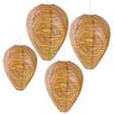 4 Pack Paper Wasp Trap, Fake Wasp Nest Decoy Outdoor Hanging, Stay Away from Wasps Hornets Yellow Jackets