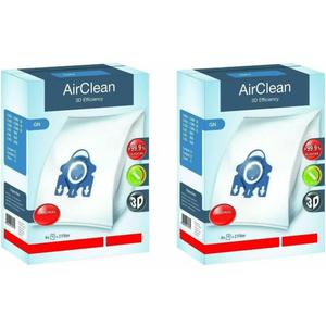 Miele Original GN AirClean 3D Efficiency Vacuum Cleaner Bags for Miele Classic C1, Complete C2/C3, and S2/S5/S8 Vacuum Cleaners, Pack of 4 Dust Bags and 2 Filters  10123210