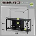 WLIVE Industrial TV Stand for up to 45 inch TV, Heavy-Duty Metal Frame Entertainment Center, Compact Media Console with Adjustable Shelf & Cable Management for Small Spaces, Living Room, Black