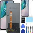 for OnePlus Nord N10 5G Screen Replacement Kit for One Plus Nord N10 LCD Display Touch Screen Assembly with Tools BE2029 BE2028 BE2026 BE2025 BE20299 Black 6.5 inch