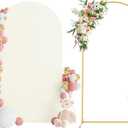 Wokceer 7.2 FT Wedding Arch Backdrop Stand and Arch Cover Metal Arch Stand with Arch Stand Cover for Birthday Party Wedding Ceremony Bridal Baby Shower Event Decor (7.2x4FT, Ivory)