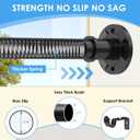 Outdoor Curtain Rod 31-144 inch Adjustable Long Spring Black ShowerTension Curtain Rod Extra Long Outdoor Rods for Patio Bathroom Windows No Drilling, No Rust