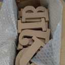 Juvale 3D Wood Letters for Canvas & Crafts - 4 in Brown Engineered Wood, 52 Pieces - Paintable Thick Wooden Block Letters for 3D Alphabet Wall Decor