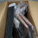 DUMOS 26 Inch Counter Height Bar Stools Set of 2, Modern Faux Leather High Barstools with Back and Metal Leg, Bar Chairs for Kitchen lsland, Brown