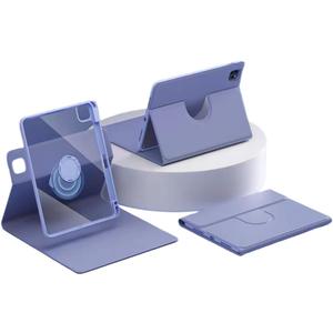 AnMengXinLing Magnetic Case for iPad Air 11 inch 2025/2024/Air5/Air4/Pro11 with Pencil Holder, Hybrid Detachable Magnet Protective Vertical Stand Clear CoverLavender