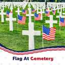 SmoothNovelty 350 Pcs 12 x 18 Inch American Flags on Stick Large American Flags for Outside 4th of July USA Flag for Yard Outside Classroom Flag Memorial Flags for Cemetery Lawn