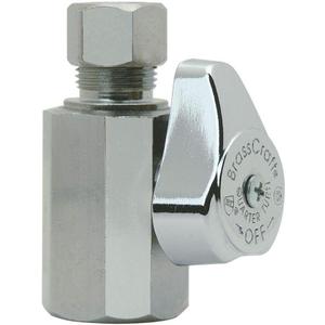 Brass Craft, 1/4 Turn Straight Stop 1/2 Fip Inlet X3/8" Od Tube Outlet Chrome, Pack Of 5