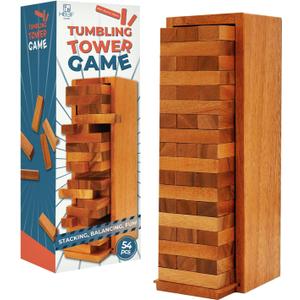 BSIRI Wooden Tumbling Tower Family Game for Kid and Adult and Classic Stacking Party Block for Challenging Your Skills Wood Stack Towers Wooden Board Kids Games for Adults