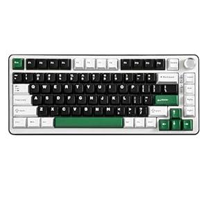 YUNZII B75 PRO Wireless Mechanical Keyboard, 75% Gaming Keyboard Gasket Hot Swap Custom Keyboard with Knob, Pre-lubed Switches RGB, Bluetooth/ Type-C/ 2.4G Creamy Keyboard(Blue Grey Switch, Black)