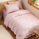 Nayoroom Gingham Comforter Set Queen Size Pink Plaid Checkered Comforter 3 Pieces Soft Lightweight Grid Dorm Bedding Set for All Seasons (1 Comforter, 2 Pillowcases)