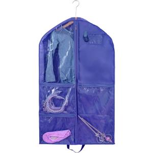 Waterproof Hanging Garment Bag,40 inch Garment Bags for Hanging Clothes,Garment Bags for Travel Storage,Dance Clothes Bag,Kids Garment Bag for Dance Costumes,Sports,Skating,Theatre,Beauty Pageants (Blue)