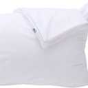 Kingnex Feather Proof Pillow Protectors King Size with Zipper Set of 2-100% Waterproof - Down Proof Terry Surface (White)