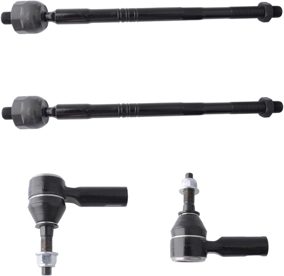 4pc Front Outer Tie Rod Ends and Front Inner Tie Rod End Kit ES801510 ES801511 EV801522 for Jeep Cherokee 2019 2020 2021 2022 2023, Steering Tie Rod Ends Front Outer Inner Kit