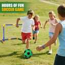 Soccer Goal Set 23" W18" H12" D, Portable Soccer Goal Training Equipment, Mini Soccer Net with 3 Soccer Ball for Sports Game, Soccer Set for Kids and Youth