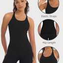 3 Pack Workout Tank Tops for Women with Built in Bra Ribbed Seamless Racerback Athletic Running Gym Yoga Tops (M)