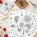 Joeyan Dandelion Rub on Transfers for Crafts and Furniture,Transfer Decals Stickers with Black Butterfly,2 Sheets Large DIY Craft for Fabric Wood Ceramic Glass Plastic,Furniture Decals for Home Office
