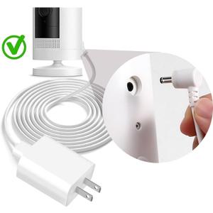 Adapter Charger for Ring Stick Up Cam Battery/Plug-in 3rd Gen/2nd & Ring Pan Tilt Stick Up Camera,Spotlight, Spotlight Cam Plus/Pro Indoor/Outdoor Weatherproof Charging Cable Power Cord 6FT