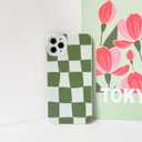 2 x NITITOP Compatible with iPhone 11 Pro Max Case Cute Aesthetic Checkerboard Larger Blocks Pattern for Women Girl Trendy Slim Fit TPU Silicone Shockproof Full Camera Protection Cover - Green
