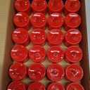 LANKER 24 Pack Flameless Led Tea Lights Candles, Flickering Red Battery Operated Electronic Fake Candles, Decorations for Wedding, Party, Christmas, Halloween (Red)