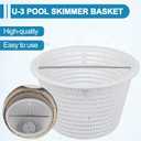 8" Swimming Pool Skimmer Basket Replacement for Pentair 08650-0007 08650-0007Z Sta-Rite U-3 | Durable Inground Pool Skimmer Basket with Stainless Steel Handle, White