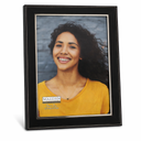 Malden International Designs Black Sleek With Silver Inside Border Picture Frame, 5x7, Black
