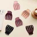 6Pcs Lay Flat Hair Claw Clips for Women French Stylish Side Slide Jaw Clips for Thin Hair NonSlip Accessorie(Matte Black/Pink/Orange/Win red)