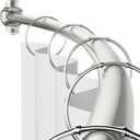 Mcrbeay Curved Shower Curtain Rod, Adjustable 40-72 inches Extra Wide Curved Shower Rods for Bathroom, Stainless Steel Round Shower Curtain Rod for Bathtub, Rustproof, Brushed Nickel